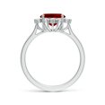 thumbnail image 2 of ANGARA Lab Grown 3.3 Ct Prong-Set Oval Ruby Halo Engagement Ring for Women in 14K White Gold (Size-10x8mm) | July Birthstone, Birthday, Anniversary, Jewelry Gift for Women | Lab-Grown Ruby Ring, 2 of 7