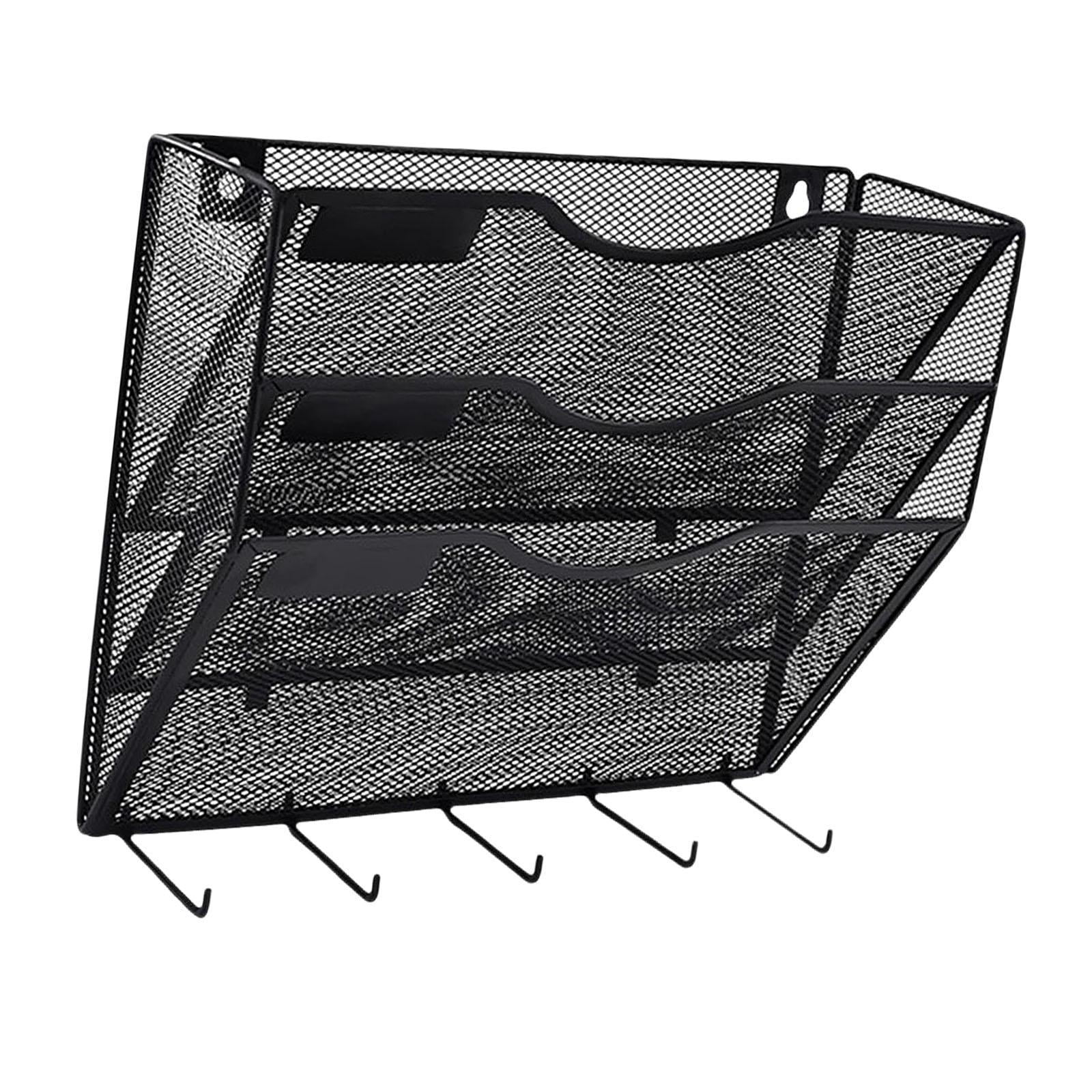 MAGIDEAL Wall File Mail Organizer Easily Install for Home Office s Letter Rack Black