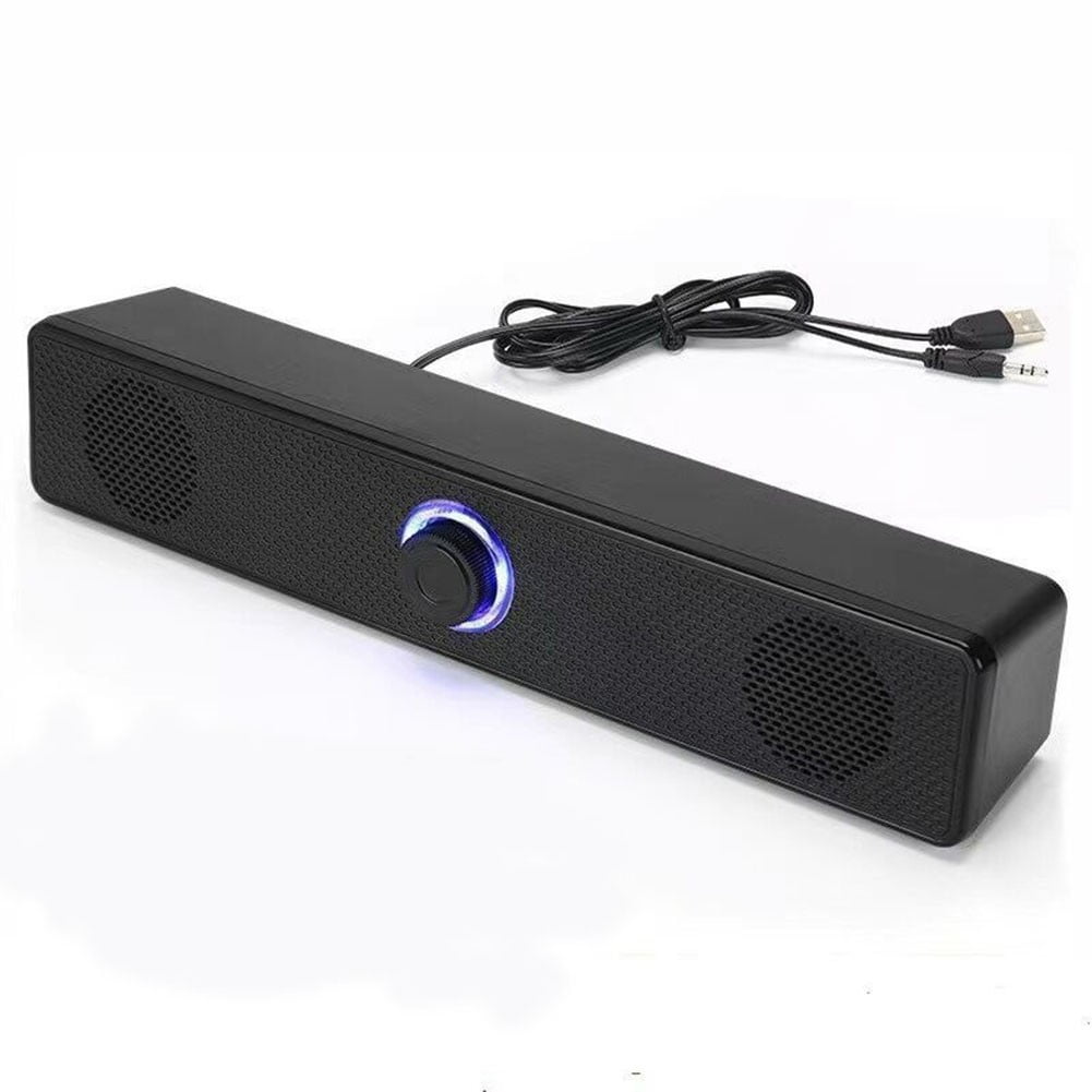 Surround Sound Soundbar for Home Theater – Wired & Wireless Speaker System, USB Powered, Compatible with TV, PC, Laptop & Music Box, Slim 31.5 Inch Design, Black