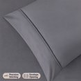 thumbnail image 3 of EMONIA Queen 4-Piece Bed Sheet Set, 14" Deep Pocket Fitted Sheet, Hotel Luxury Super Soft Breathable Washed Brushed Polyester Bedding（Dark Gray）, 3 of 12