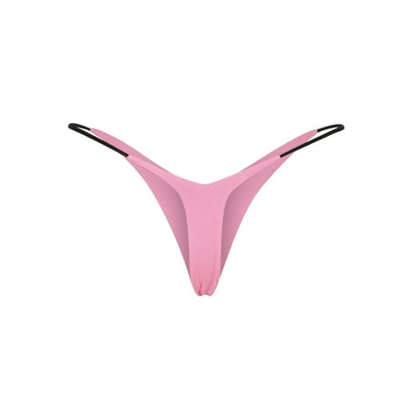 

Mishuowoti Women s Sexy Thong Low Rise Double Layer Bikini Briefs