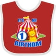 thumbnail image 3 of Inktastic Its My Birthday Circus Tent with Lion 1 Year Old Boys or Girls Baby Bib, 3 of 4