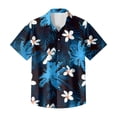 thumbnail image 5 of QHRMKOG Mens Short Sleeve Shirts Relaxed Fit Tropical Print Hawaiian Shirts Light Holiday Button Down Beach Shirts Summer Fashion Shirt Black XL, 5 of 6