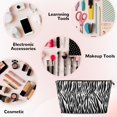 thumbnail image 3 of Toiletry Bag, Zebra print Leather Waterproof Travel Makeup Cosmetic Bag Organizer, Large Capacity Toiletry Bag for Travel Size Toiletries, Skin Care Bag for Women, 3 of 8