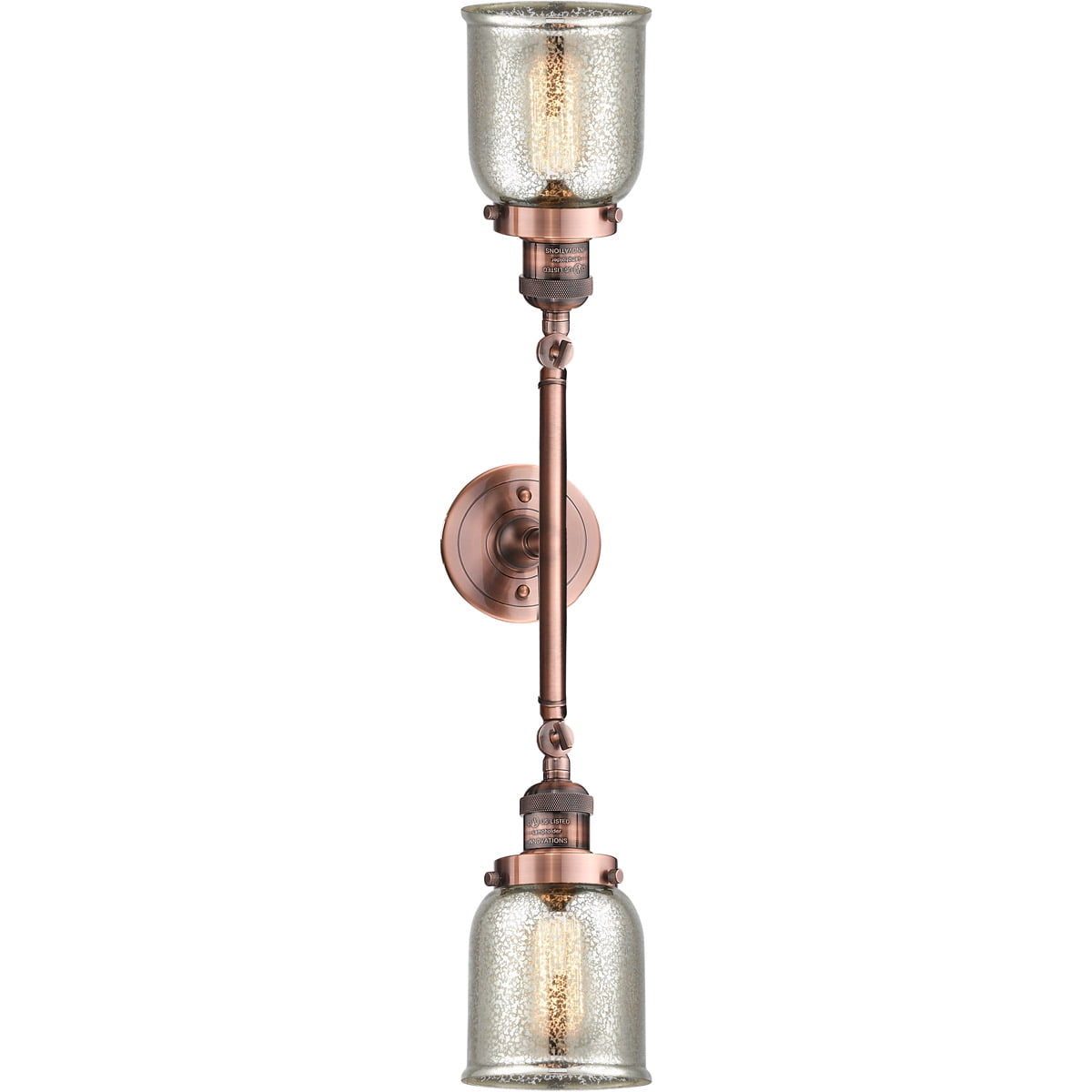 Bathroom Vanity 2 Light Fixtures With Antique Copper Finish Cast Brass/Glass Material Medium 5