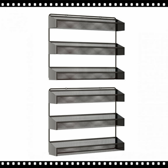 Auledio 2 PCs 3 Layer Spice Racks for Kitchen,Bronze