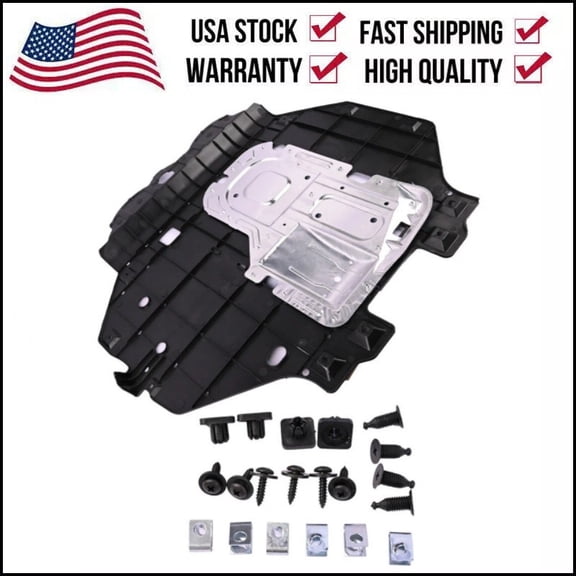 Rlfearl Front Engine Splash Shield for Honda HR-V 2016-2022 1.8L 4Cyl Plastic & Metal Black HO1228146 74111T7WA00