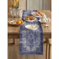 thumbnail image 3 of Retro Bohemia Table Runner 70 Inches Long,Southwest Ethnic Tribal Geometric Print Purple Cotton Linen Table Runners Dresser Scarves,Fabric Tabletop Scarf Furniture Cover for Home Dinner Party 13"x70", 3 of 9