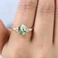 thumbnail image 4 of DBESTSTUDIOS 11x7 MM / 2 CT Hexagon Cut Moss Agate Women Ring Bridal Diamond Promise Ring Art Deco Diamond Cluster Anniversary Ring Custom Gift For Love, 4 of 7