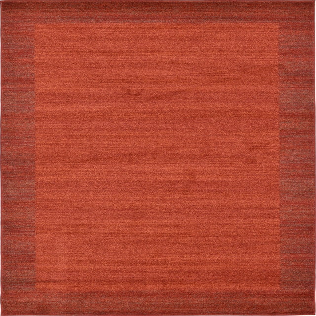 Unique Loom Del Mar Collection Tapis Carré Transitionnel Contemporain, 8 Pieds, Terre Cuite/rouge