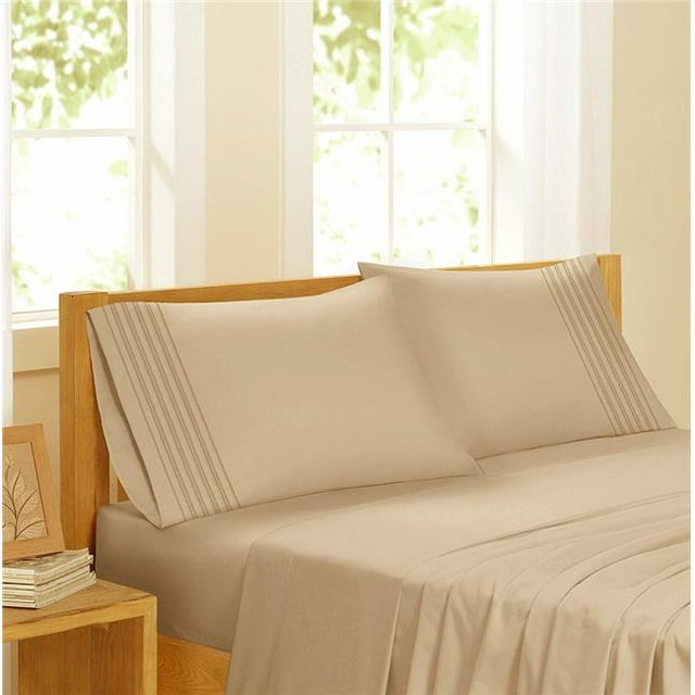 GDC-GameDevCo 37260 Egyptian Comfort Sateen Sheet Set, Taupe - Queen
