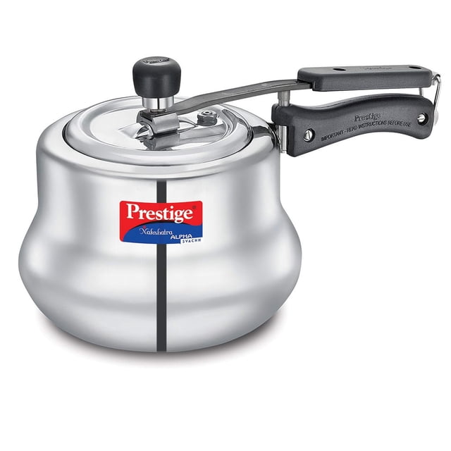 Autocuiseur en Acier Inoxydable Svachh Nakshatra Alpha avec Couvercle Intérieur - 3,5 Litres, Argent / Autocuiseur à Paroi Droite avec Couvercle Profond Unique - Couvercle Anti-Déversement / Idéal pour 3-5 Personnes