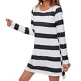 thumbnail image 1 of Pijama, Vestido De Noche, Estampado A Rayas, Dobladillo Alto Y Bajo, Cuello Redondo, Casual Para El Hogar ANGGREK Otros, 1 of 5