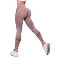 thumbnail image 3 of Resistance Band Leggings, Leggings with Resistance Bands Built in for Yoga, Gym Pink L, 3 of 6