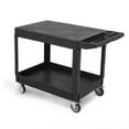 thumbnail image 2 of Heavy Duty Plastic Utility Cart, 550-lb Utility Service Cart, Work Cart Tub Storage W/Deep Shelves and Swivel Wheels, 2 Tier Service Cart for Warehouse,Garage, Cleaning, 2 of 7
