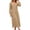 Khaki, variant on Luivaraty Long Sleeve Dress for Women Round Neck Maxi Dresses