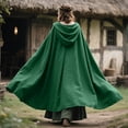 thumbnail image 2 of L'VOW Unisex Medieval Hooded Cloak Long Renaissance Cape with Hood - Halloween Cosplay LARP Wizard Elf Costume, 2 of 6