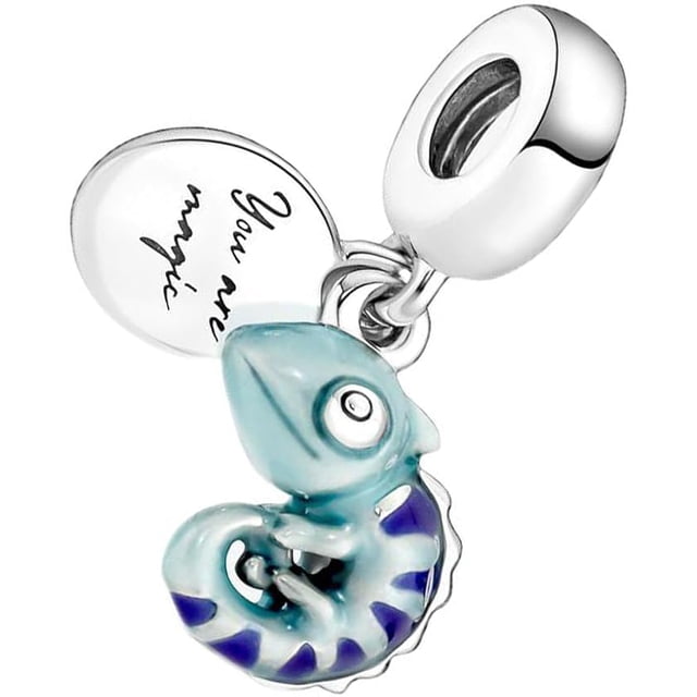 Charm o abalorio S925 Plata de Ley Camaleón cambia de color para Pulsera Brazalete