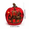 thumbnail image 3 of Lighted Pumpkin Lantern, Vintage Classic Ceramic Pumpkin Statue Light Up Table Decor, Pumpkin Halloween Farmhouse Autumn Decor for Home Office Haunt House Party Halloween Decorations (E), 3 of 7