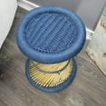 thumbnail image 3 of Natural Geo Home Furnishings Natural Geo Moray Decorative Handwoven Jute Accent Stool Blue, 3 of 5