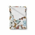 thumbnail image 2 of Butterfly Soft Flannel Fleece Blanket, Various Colorful Butterflies Watercolor Style Wild Nature Bohemian Design Print, Cozy Plush for Indoor and Outdoor Use, 60" x 80", Multicolor, by Ambesonne, 2 of 6