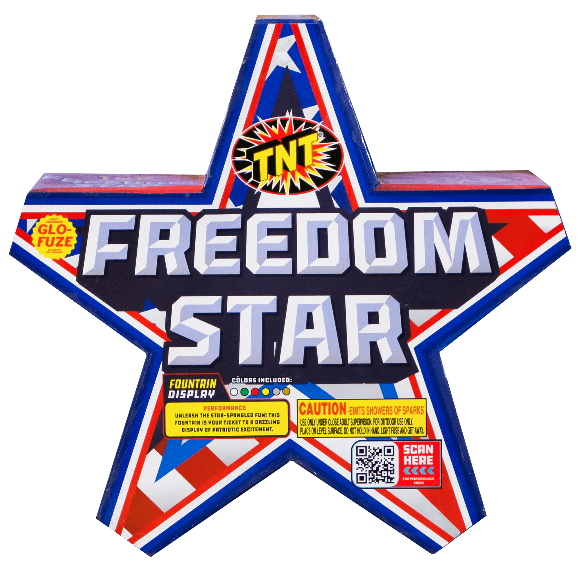 TNT Fireworks Freedom Star Multicolor Ground Based Fountain, Outdoor Party