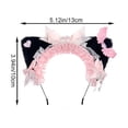 thumbnail image 3 of Yvsxxv 1Pc Black Pink Lace Bow Cat Ear Headband Hair Accessories, 3 of 7