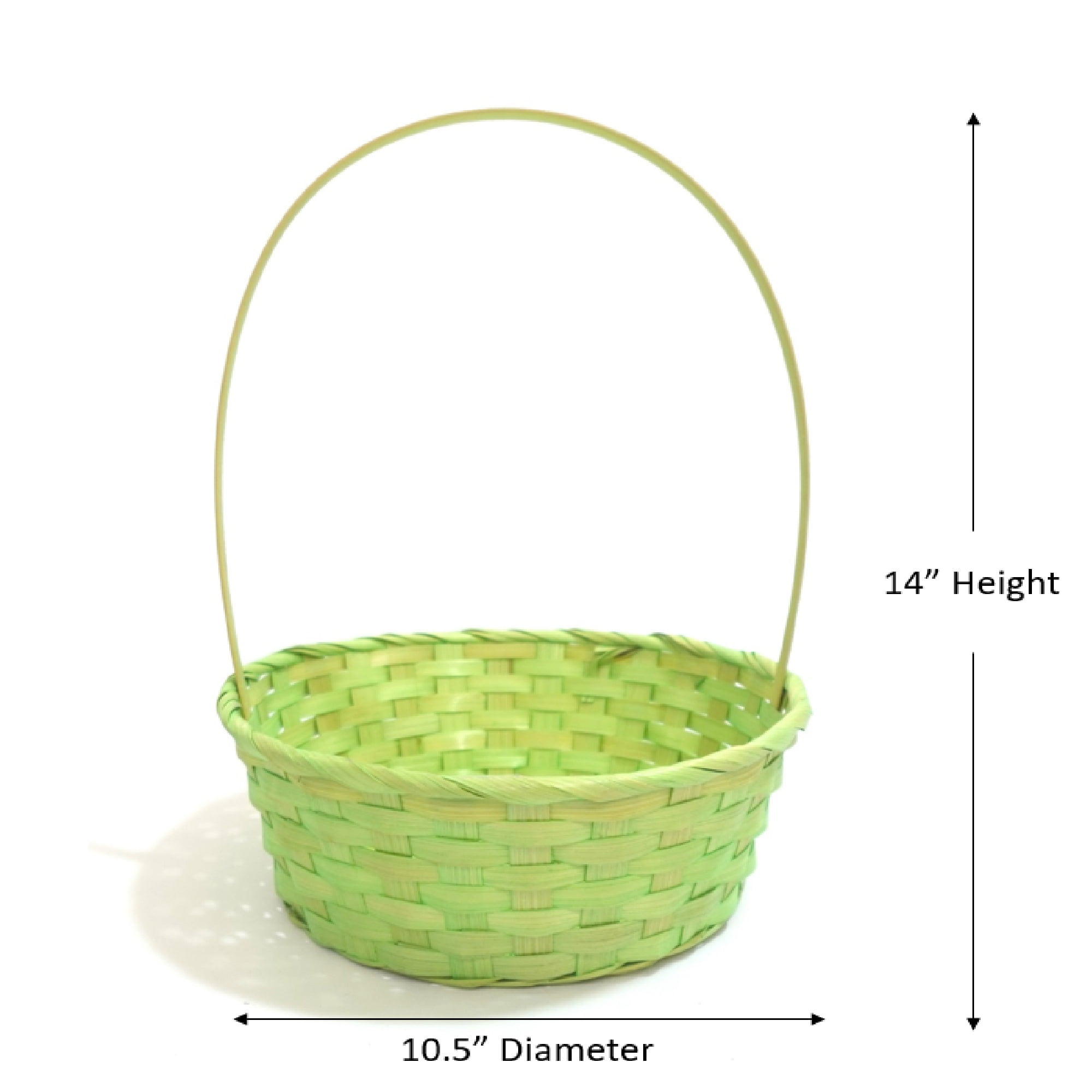 10.5" Bamboo Basket, Green