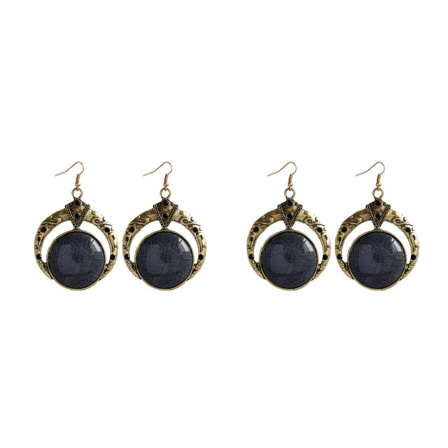 Qarigey Collar con colgante de piedra de cristal hecho a mano para mujer, collar de estilo bohemio, regalo para mujer, duradero E055-Negro E055-Negro 2Conjunto