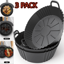 3 Pack Air Fryer Silicone Liners Pot,Air Fryer Basket Liners, Silicone Baking Tray Pots for 4 to 5.3QT or Air fryer Oven Reusable Baking Tray Oven Accessories