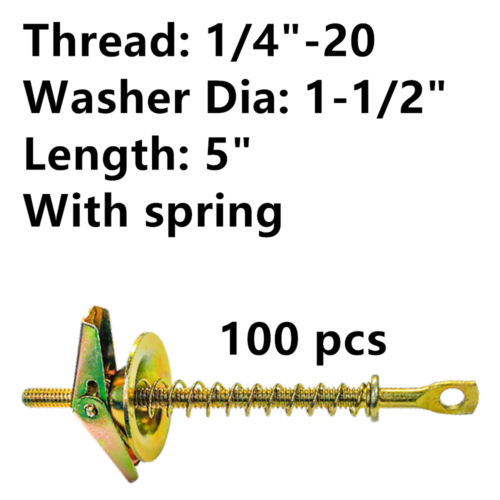 5" Drywall Acoustical Ceiling Tile Eye Lag Toggle Bolt Screws Spring