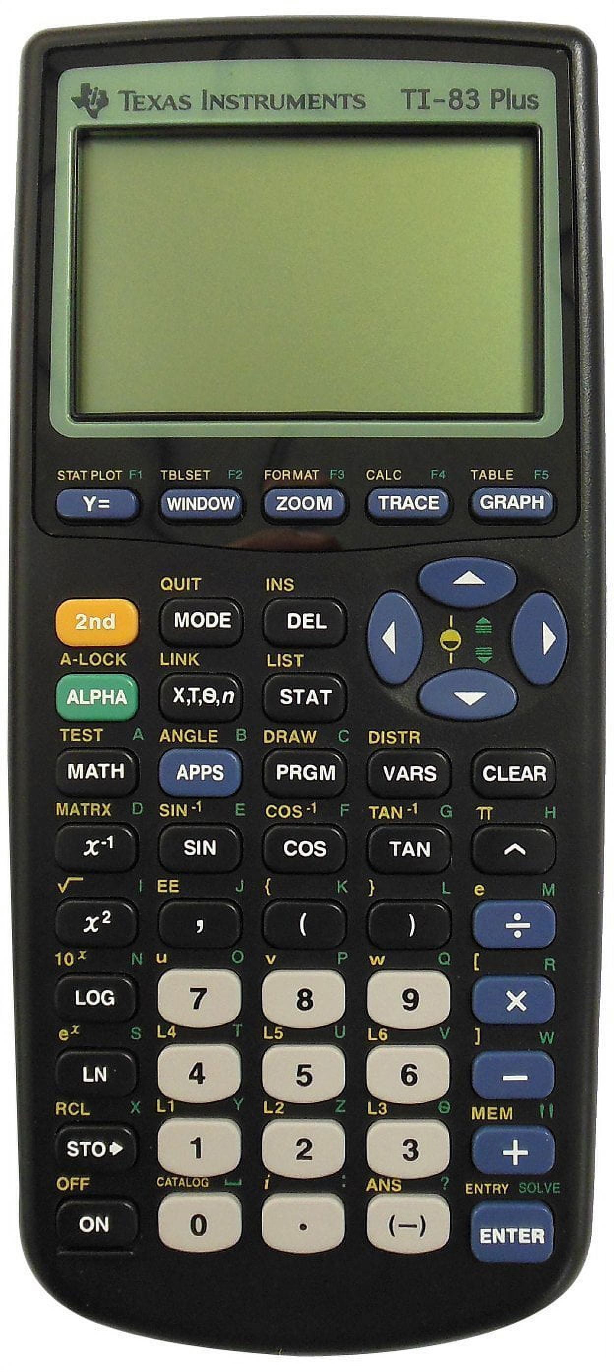 Restored Texas Instruments TI-83 Plus Programmable Graphing Calculator 10 Digit LCD, Black (Refurbished)