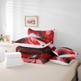 thumbnail image 4 of YST Red Marble 7-Piece Comforter Set, Queen, Abstract Watercolor Design with Metallic Accents, 4 of 4