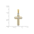 thumbnail image 4 of 14k Gold and Silver Cross Pendant Necklace for Men and Women Polished Finish Dual Tone Religious Jewelry Latin Style Faith Symbol Chain Included, 4 of 7