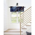 thumbnail image 6 of Kitchen Cafe Valance Curtain for Small Windows,Natural Blue Marble Stone with Gold Lines Rod Pocket Valances Wild Agate Granite Texture Window Treatment Panel for Living Room/Bedroom/Bathroom,42x18in, 6 of 9