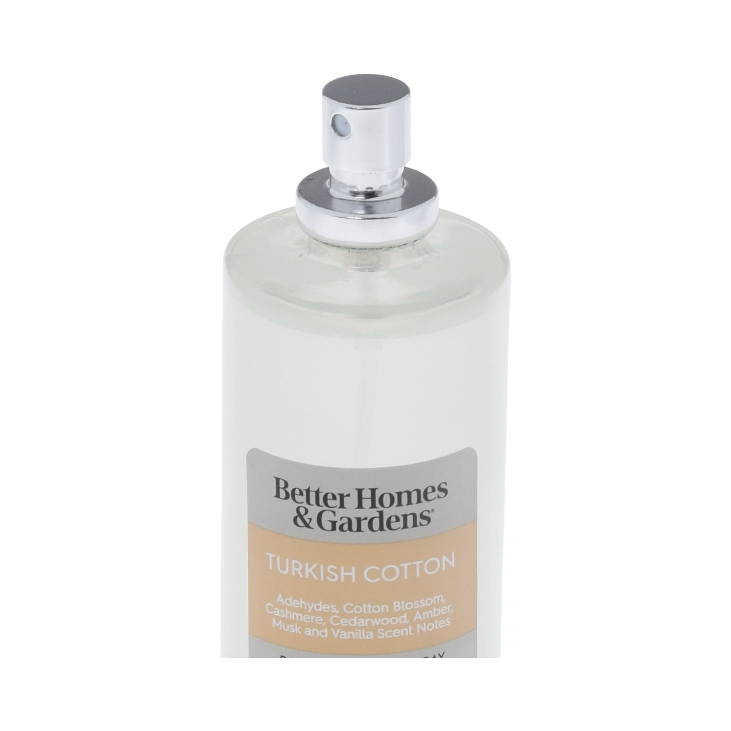 Better Homes and Gardens Turkish Cotton Scented Room and Linen Spray 3.38 Fl Oz (100mL).