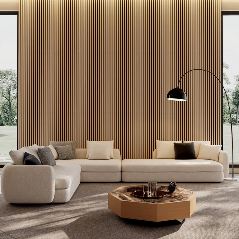 45.27''x 23.62'' Acoustic Wood Panels for Wall, 3D Fluted Sound
