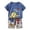 Blue, variant on Toddler Shorts Boys 2t Color Block Round Neck Shorts Sleeve Tracksuit Casual Shorts 2pcs Clothing Set Summer Clothes for Boys 4-6
