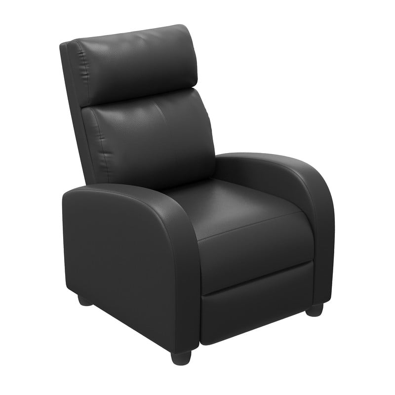 Vineego PU Leather Recliner Chair - Adjustable Backrest, Ergonomic Support & Compact Design for Living Room,Black