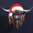 thumbnail image 3 of CafePress - Highland Cow Santa Hat Xmas T Shirt - Women's V-Neck Dark T-Shirt, 3 of 4