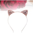 thumbnail image 4 of Cat Ears Headband Crystal Rhinestone Cat Hair Band Hair Accessories (Rose Gold), 4 of 5