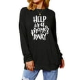 thumbnail image 1 of TWZH Women Long Sleeve Help Is A Prayer Away Print Pocket Sweatshirt Tops, 1 of 6