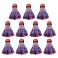 thumbnail image 2 of Entrenamiento de pajaritos de Bádminton de plumas de ganso Sunnimix 11x colorido 11 plumas de colores, 2 of 8