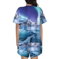 thumbnail image 4 of Womens Pajama Sets With Pocket, Night At Lake Aurora 1 Lounge Sets Short Sleeve Sleepwear PJ Sets for Women, 4 of 6
