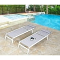 thumbnail image 2 of Ulax Furniture Outdoor Adjustable Pool Chaise Lounge Chairs Set of 2 All Weather Metal Sling Lounge Chairs for Outside, Patio, Beach(Light Grey), 2 of 9