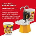thumbnail image 6 of Bialetti - Mini Express Lichtenstein: Moka Set includes Coffee Maker 2-Cup (2.8 Oz), Yellow, Aluminium, 6 of 10