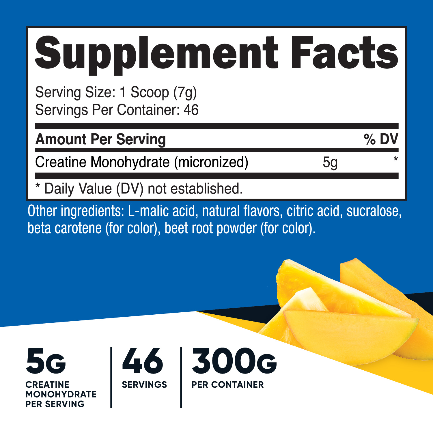 Creatina Monohidratada en Polvo Nutricost Sabor Piña Mango, 300 Gramos - (5 Gramos por Porción) 2