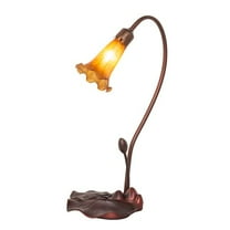 12432 Meyda 16"H Amber Pond Lily Accent Lamp