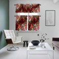 thumbnail image 4 of Cardinal Bird Kitchen Curtains Sets for Windows 24 Inch Length, Poinsettia Pine Cones Berry Flowers Red Plaid Rod Pocket Window Treatments Tier Curtains and Valances Set for Bedroom/Bathroom, 4 of 8