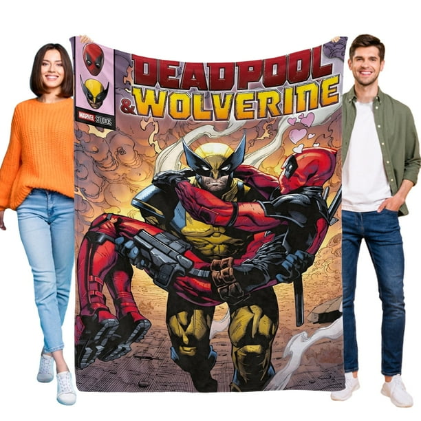 Deadpool y Wolverine anti-pilling, suave, ligera, esponjosa y acogedora de lujo para hogar y cocina – Perfecta para niños y adultos,50X70cm